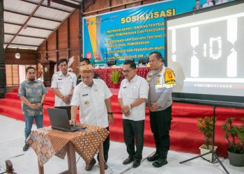 Wakil Bupati Mahulu, Yohanes Avun meluncrukan aplikasi Sistem Informasi Monitoring Tindak Lanjut Hasil Pemeriksaan (SIM-TLHP). dok Prokopim Mahulu.